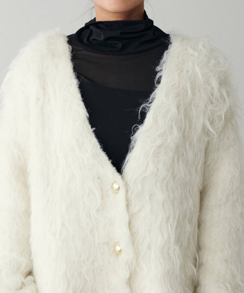 LARUTA（ラルータ）の「【LARUTA】ノーブル起毛加工ニットコート（カーディガン/ボレロ・レディース・ベージュ/ブルー系その他/オフホワイト/チャコールグレー・FREE）」の19枚目の写真