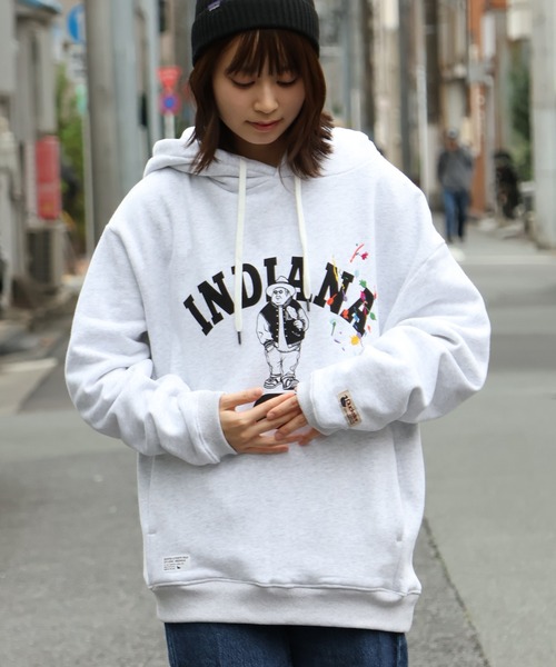 セール】【DUCKSTER/ダックスター】 ペンキ飛ばし風 刺繍 & カレッジ