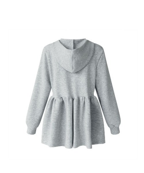 フード付き ペプラムパーカー Mサイズ 楽天市場】フリルフードペプラムパーカーJKT 裾フレア ペプラム フード