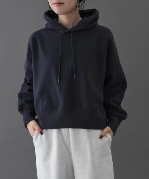 FORK&SPOON（フォークアンドスプーン）の「FORK&SPOON　リサイクル裏毛クロップドフーディー（パーカー・レディース・オートミール/ネイビー/グレー系その他・1）」の11枚目の写真