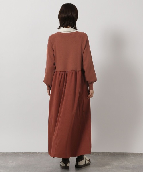 LAKOLE(ラコレ)の「布帛ドッキングニットワンピース / 604893(ワンピース・レディース・杢グレー/テラコッタ/ブラック・FREE)」の12枚目の写真