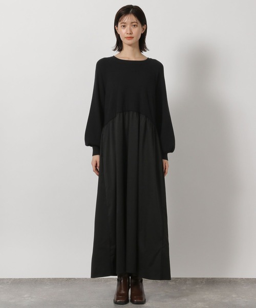 LAKOLE(ラコレ)の「布帛ドッキングニットワンピース / 604893(ワンピース・レディース・杢グレー/テラコッタ/ブラック・FREE)」の13枚目の写真