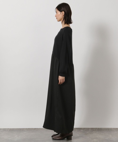 LAKOLE(ラコレ)の「布帛ドッキングニットワンピース / 604893(ワンピース・レディース・杢グレー/テラコッタ/ブラック・FREE)」の14枚目の写真