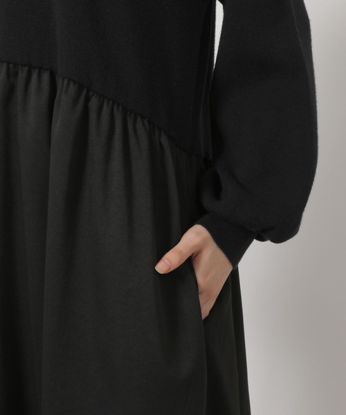 LAKOLE(ラコレ)の「布帛ドッキングニットワンピース / 604893(ワンピース・レディース・杢グレー/テラコッタ/ブラック・FREE)」の18枚目の写真