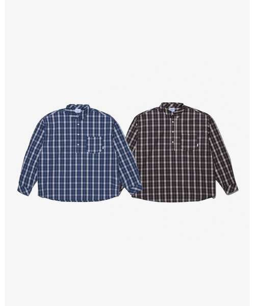 KEBOZ（ケボズ）の「CHECK PULLOVER SHIRT（シャツ/ブラウス・メンズ・ブラウン/ブルー・L/XL/M）」の5枚目の写真
