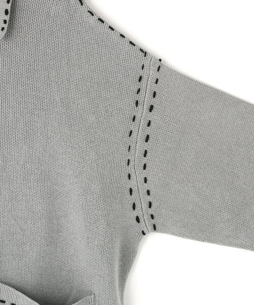 Chica(チカ)の「Chica/チカ/hand stich cardigan(カーディガン/ボレロ・レディース・グレー/ブラック・1/2)」の9枚目の写真