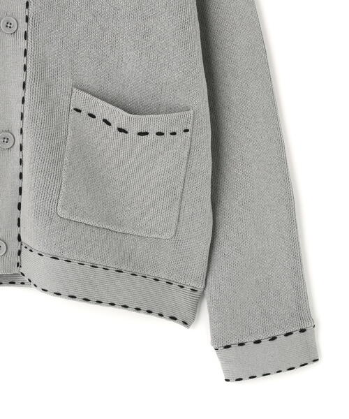 Chica(チカ)の「Chica/チカ/hand stich cardigan(カーディガン/ボレロ・レディース・グレー/ブラック・1/2)」の10枚目の写真