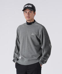 【PING APPAREL】リップルロゴクルーネックニットプルオーバー ＜GOLD＞ (MENS)