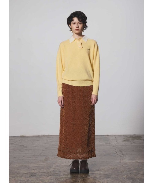 COEL（コエル）の「ベロアレーススカート（スカート・レディース・ブラック/キャメル・38/36）」の4枚目の写真