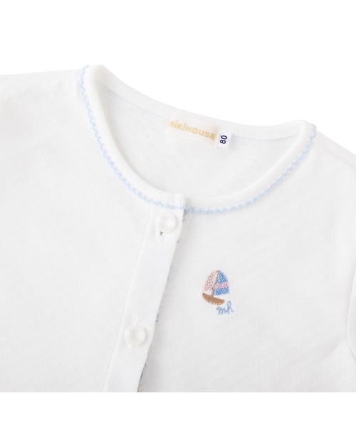 MIKI HOUSE（ミキハウス）の「ワンポイントカーディガン（カーディガン/ボレロ・キッズ・ホワイト・80ｃｍ/120cm/110cm/100cm/90cm）」の4枚目の写真