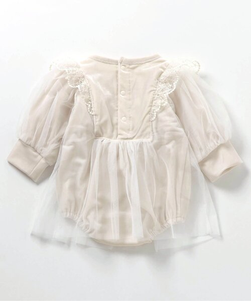 apres les cours(アプレレクール)の「【リンク】ベロアチュールカバーオール_アプレレクールマシェリ(ロンパース・キッズ・アイボリー・70/80)」の4枚目の写真