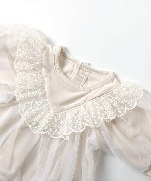 apres les cours(アプレレクール)の「【リンク】ベロアチュールカバーオール_アプレレクールマシェリ(ロンパース・キッズ・アイボリー・70/80)」の5枚目の写真