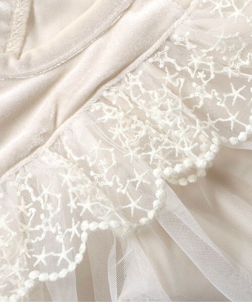 apres les cours(アプレレクール)の「【リンク】ベロアチュールカバーオール_アプレレクールマシェリ(ロンパース・キッズ・アイボリー・70/80)」の6枚目の写真