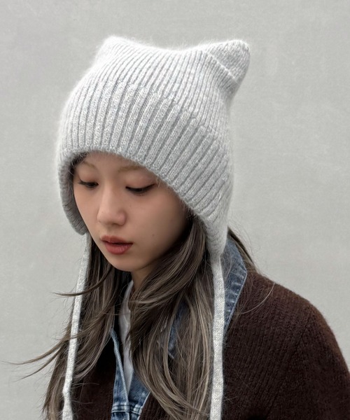 セール】ネコ耳ボンネット（ニットキャップ/ビーニー）｜SpRay
