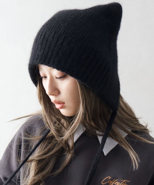 セール】ネコ耳ボンネット（ニットキャップ/ビーニー）｜SpRay