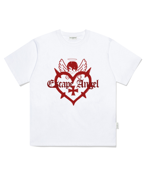 ESCAPEFROM(エスケープフロム)の「ダークハートエンジェルプリントオーバーサイズ半袖Tシャツホワイト(Tシャツ/カットソー・レディース・その他・SMALL/MEDIUM/LARGE)」の1枚目の写真