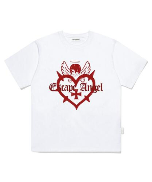 ESCAPEFROM(エスケープフロム)の「ダークハートエンジェルプリントオーバーサイズ半袖Tシャツホワイト(Tシャツ/カットソー・レディース・その他・SMALL/MEDIUM/LARGE)」の2枚目の写真