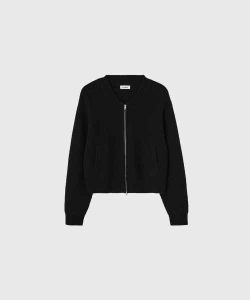 LOOKAST（ルックキャスト）の「アラニジップアップニット_ブラック / ALANI WOOL ZIP UP KNIT_BLACK（カーディガン/ボレロ・レディース・ブラック・FREE）」の2枚目の写真
