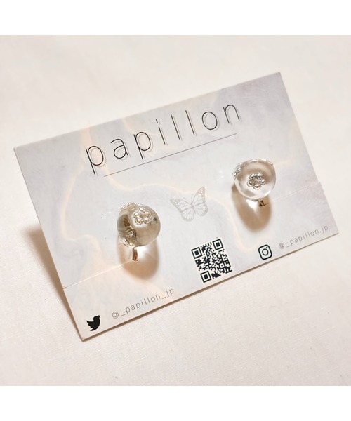 tone（トーン）の「【papillon】つぶつぶサークルイヤリング(MA)（イヤリング・レディース・クリア・FREE）」の2枚目の写真