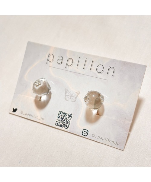 tone（トーン）の「【papillon】つぶつぶサークルイヤリング(MA)（イヤリング・レディース・クリア・FREE）」の3枚目の写真