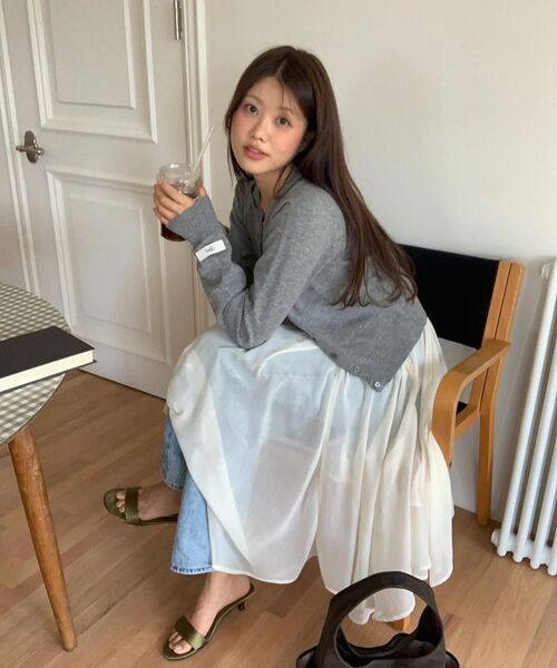 Kijun(キジュン)の「Double Neck Knit Cardigan Melange Grey(カーディガン/ボレロ・レディース・その他・SMALL/MEDIUM)」の6枚目の写真