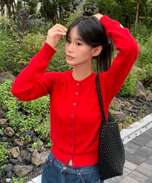 Kijun(キジュン)の「Double Neck Knit Cardigan Melange Grey(カーディガン/ボレロ・レディース・その他・SMALL/MEDIUM)」の9枚目の写真