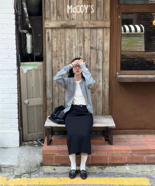 Kijun(キジュン)の「Double Neck Knit Cardigan Melange Grey(カーディガン/ボレロ・レディース・その他・SMALL/MEDIUM)」の13枚目の写真