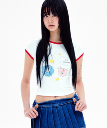YOUHEE（ユヒ）の「RINGER GRAPHIC T-SHIRT IVORY（Tシャツ/カットソー）」