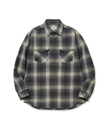 OMBRE CHECK WESTERN L/S SH