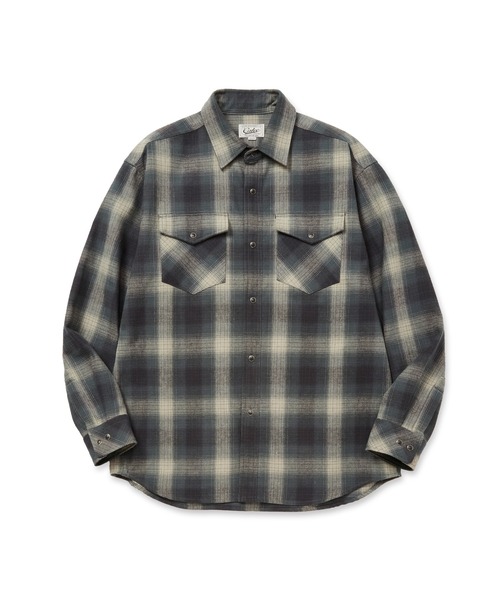 CALEE（キャリー）の「OMBRE CHECK WESTERN L/S SH（シャツ/ブラウス・メンズ・オレンジ/ブラック・MEDIUM/LARGE）」の2枚目の写真