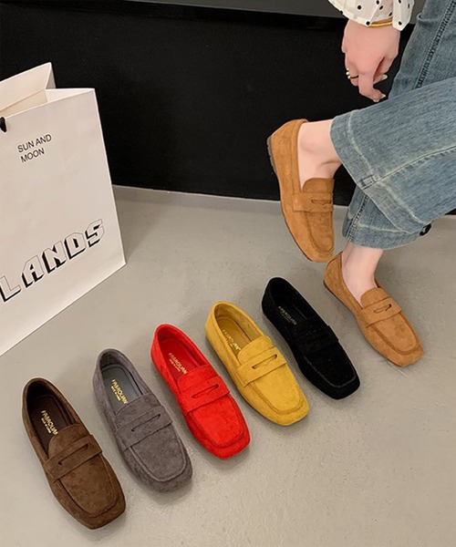 LOWO(ロワ)の「コインローファー ローファー パンプス シューズ 歩きやすい フラット レディース(ローファー・レディース・グレー/イエロー/ブラウン/キャメル/レッド/ブラック・40(25)/39(24.5/38(24)/36(23)/37(23.5))」の8枚目の写真