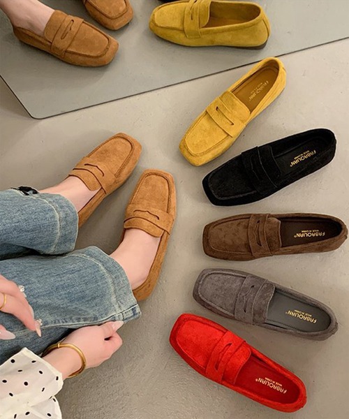 LOWO(ロワ)の「コインローファー ローファー パンプス シューズ 歩きやすい フラット レディース(ローファー・レディース・グレー/イエロー/ブラウン/キャメル/レッド/ブラック・40(25)/39(24.5/38(24)/36(23)/37(23.5))」の9枚目の写真