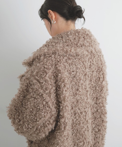 LIAN（リアン）の「プードルファーテーラードコート（ピーコート・レディース・ベージュ/ブラウン/アイボリー/ブラック・FREE）」の19枚目の写真