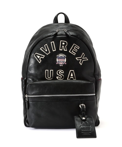 AVIREX（アヴィレックス）の「VARSITY LEATHER DAYPACK/ バーシティレザーデイパック（バックパック/リュック・レディース・ブラック・F）」の6枚目の写真