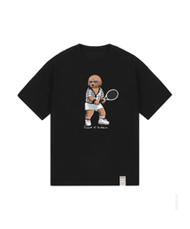 GRAVER（グレーバー）の「[UNISEX] Tennis Dog Striper Short Sleeve Tee_Black（Tシャツ/カットソー・メンズ）」