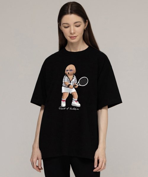 GRAVER（グレーバー）の「[ユニセックス]テニスドッグストリーバー半袖Tシャツ_ブラック（Tシャツ/カットソー・レディース・ブラック・MEDIUM/LARGE/X-LARGE/SMALL）」の3枚目の写真