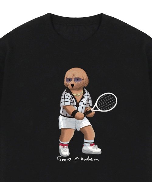 GRAVER（グレーバー）の「[ユニセックス]テニスドッグストリーバー半袖Tシャツ_ブラック（Tシャツ/カットソー・レディース・ブラック・MEDIUM/LARGE/X-LARGE/SMALL）」の4枚目の写真