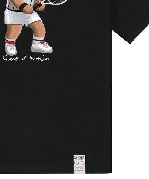 GRAVER（グレーバー）の「[ユニセックス]テニスドッグストリーバー半袖Tシャツ_ブラック（Tシャツ/カットソー・レディース・ブラック・MEDIUM/LARGE/X-LARGE/SMALL）」の5枚目の写真