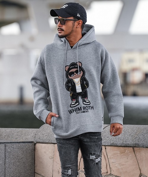 adamsJUGGLER（アダムスジャグラー）の「W/Rヒップベアーフーディー（パーカー・メンズ・ブラック/グレー・M/L）」の2枚目の写真