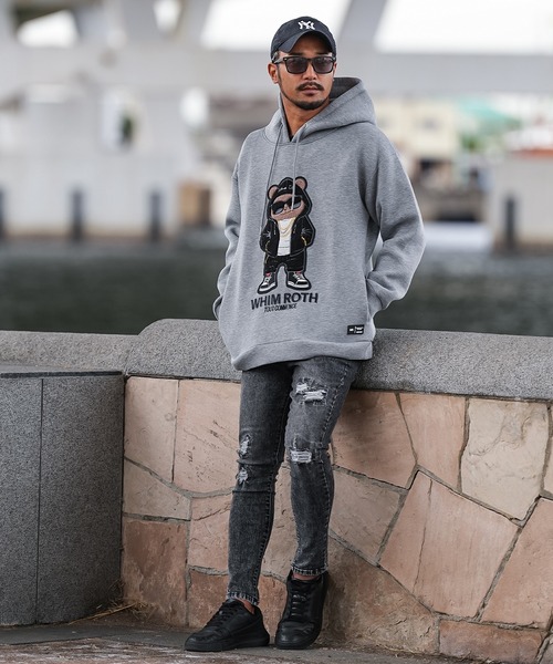 adamsJUGGLER（アダムスジャグラー）の「W/Rヒップベアーフーディー（パーカー・メンズ・ブラック/グレー・M/L）」の4枚目の写真