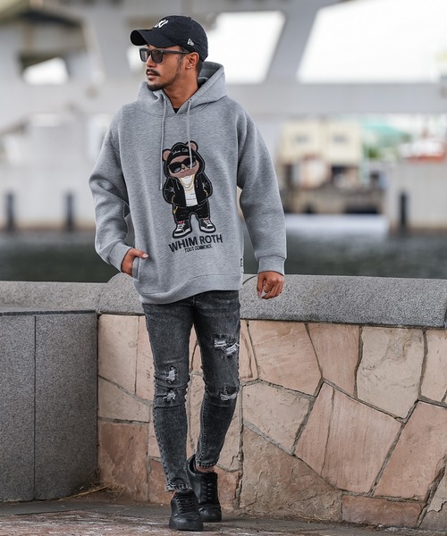 adamsJUGGLER（アダムスジャグラー）の「W/Rヒップベアーフーディー（パーカー・メンズ・ブラック/グレー・M/L）」の6枚目の写真