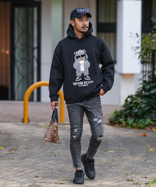 adamsJUGGLER（アダムスジャグラー）の「W/Rヒップベアーフーディー（パーカー・メンズ・ブラック/グレー・M/L）」の3枚目の写真