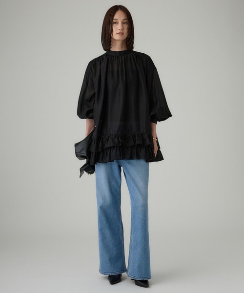 BABYLONE（バビロン）の「シアーフリルブラウス（シャツ/ブラウス・レディース・ホワイト/ブルー/ブラック・フリー）」の14枚目の写真