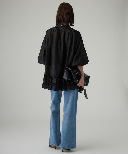 BABYLONE（バビロン）の「シアーフリルブラウス（シャツ/ブラウス・レディース・ホワイト/ブルー/ブラック・フリー）」の16枚目の写真