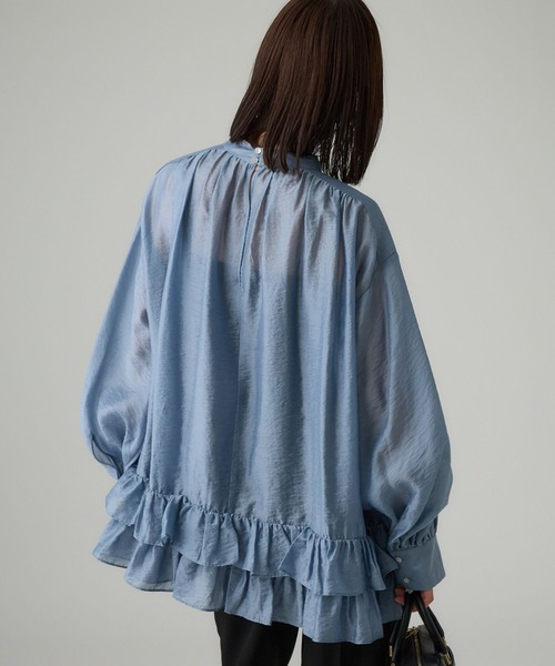 BABYLONE（バビロン）の「シアーフリルブラウス（シャツ/ブラウス・レディース・ホワイト/ブルー/ブラック・フリー）」の19枚目の写真