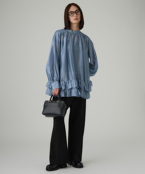 BABYLONE（バビロン）の「シアーフリルブラウス（シャツ/ブラウス・レディース・ホワイト/ブルー/ブラック・フリー）」の20枚目の写真