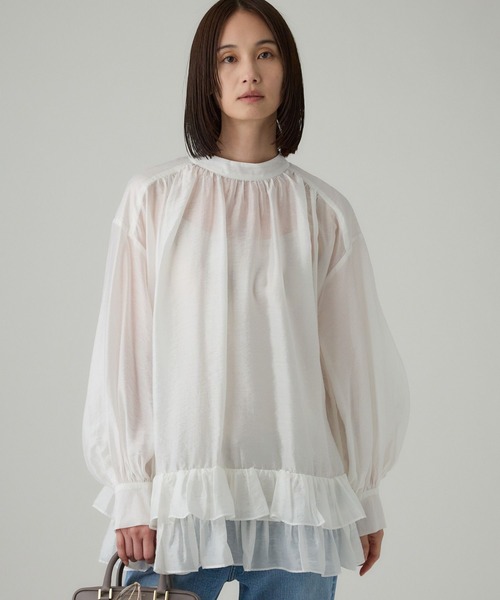 BABYLONE（バビロン）の「シアーフリルブラウス（シャツ/ブラウス