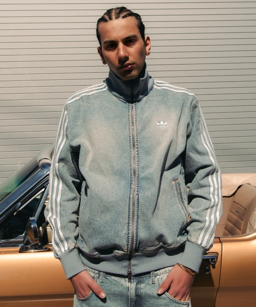 adidas(アディダス)の「adidas DENIM FIREBIRD TRACK TOP ATMOS / アディダス デニム ファイヤー バード トラックトップ アトモス【SP】(デニムジャケット・メンズ・ライトインディゴブルー・XXL/XL/L/M/S/XS/3XL)」の2枚目の写真