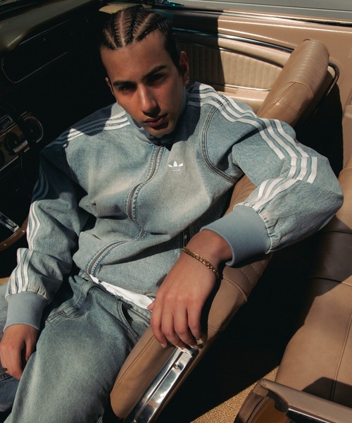 adidas(アディダス)の「adidas DENIM FIREBIRD TRACK TOP ATMOS / アディダス デニム ファイヤー バード トラックトップ アトモス【SP】(デニムジャケット・メンズ・ライトインディゴブルー・XXL/XL/L/M/S/XS/3XL)」の5枚目の写真