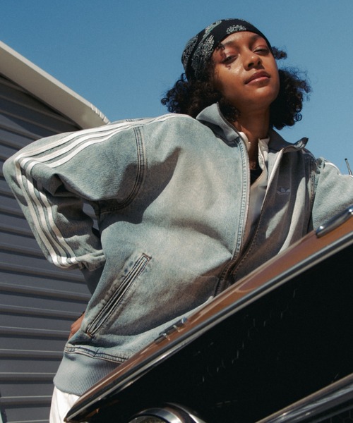 adidas(アディダス)の「adidas DENIM FIREBIRD TRACK TOP ATMOS / アディダス デニム ファイヤー バード トラックトップ アトモス【SP】(デニムジャケット・メンズ・ライトインディゴブルー・XXL/XL/L/M/S/XS/3XL)」の13枚目の写真